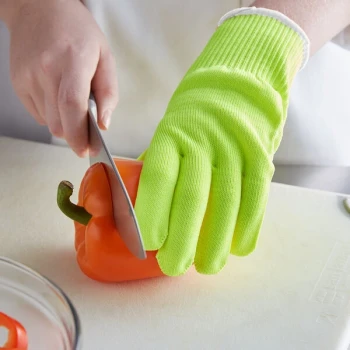 Mercer Culinary M33415YLL Millennia Colors® Yellow A4 Level Cut-Resistant Glove - Large