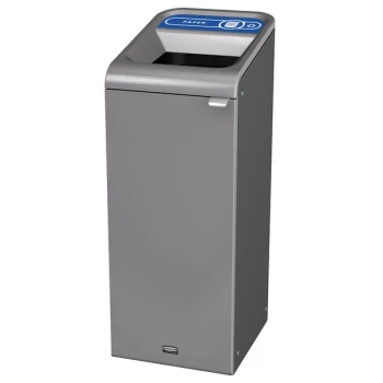 Rubbermaid® 1961616 Configure 15 Gallon Stenni Gray 1 Stream Paper Indoor Rectangular Recycling Bin