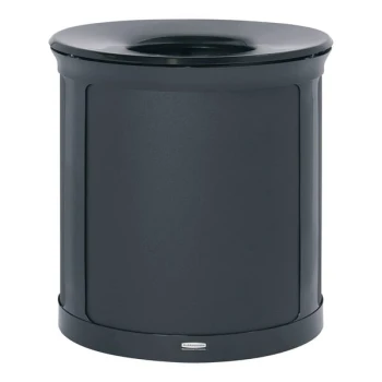 Rubbermaid® Enhance 2172850 23 Gallon Black Round Single Stream Decorative Trash Can