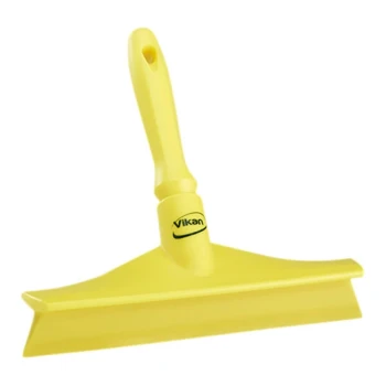 Vikan 71256 9 5/8" Yellow Ultra-Hygienic Single Blade Rubber Table Squeegee with Plastic Frame