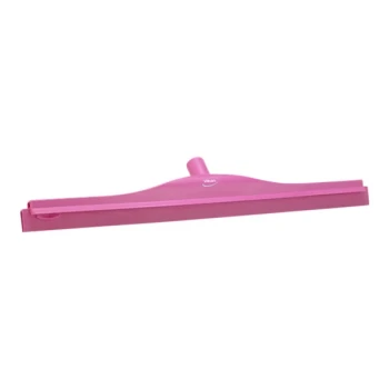 Vikan 77141 23 5/8" Pink Ultra-Hygienic Double Blade Rubber Floor Squeegee with Replacement Cassette