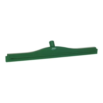 Vikan 77142 23 5/8" Green Ultra-Hygienic Double Blade Rubber Floor Squeegee with Replacement Cassette