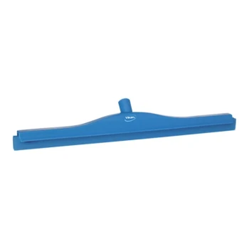 Vikan 77143 23 5/8" Blue Ultra-Hygienic Double Blade Rubber Floor Squeegee with Replacement Cassette