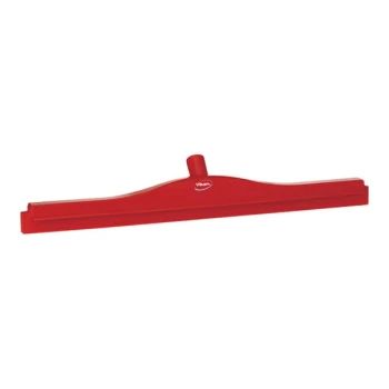 Vikan 77144 23 5/8" Red Ultra-Hygienic Double Blade Rubber Floor Squeegee with Replacement Cassette