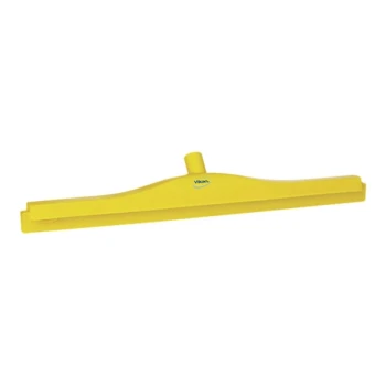 Vikan 77146 23 5/8" Yellow Ultra-Hygienic Double Blade Rubber Floor Squeegee with Replacement Cassette