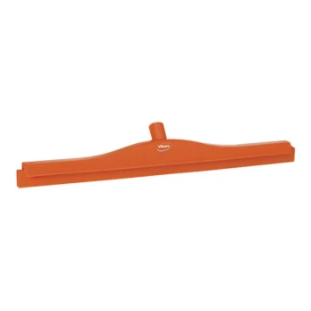 Vikan 77147 23 5/8" Orange Ultra-Hygienic Double Blade Rubber Floor Squeegee with Replacement Cassette