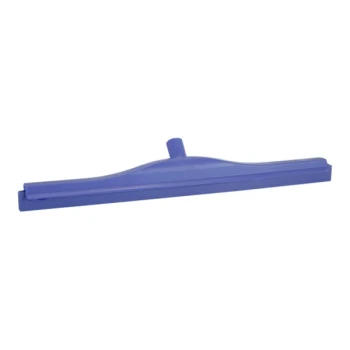 Vikan 77148 23 5/8" Purple Ultra-Hygienic Double Blade Rubber Floor Squeegee with Replacement Cassette