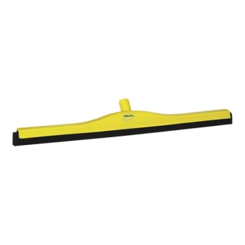 Vikan 77556 27 5/8" Yellow Double Foam Floor Squeegee with Replacement Cassette