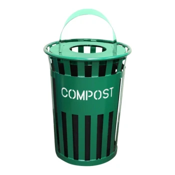Witt Industries Oakley Eco M3601CP-MHT-GN 36 Gallon Green Outdoor Compost Bin with Metal Hood Top Lid