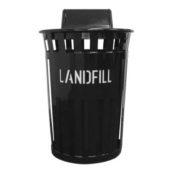 Witt Industries Oakley Eco M3601LF-SWT-BK 36 Gallon Black Outdoor Landfill Receptacle with Swing Top Lid