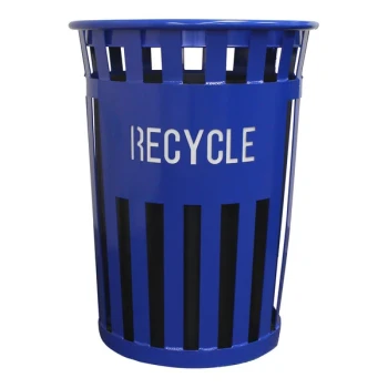 Witt Industries Oakley Eco M3601RE-FT-BL 36 Gallon Blue Outdoor Recycling Bin with Flat Top