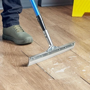 Lavex 18" Heavy-Duty Rubber Floor Squeegee with Metal Frame and Threaded Adapter