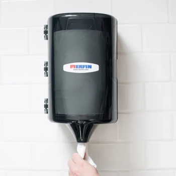 Merfin 51003 Smoke / Gray Mini Center Pull Towel Dispenser