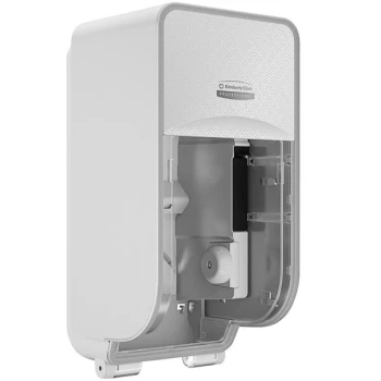 Kimberly-Clark Professional™ ICON™ Coreless Standard Roll Vertical Toilet Paper Dispenser with White Mosaic Design Faceplate
