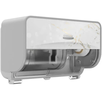 Kimberly-Clark Professional™ ICON™ Coreless Standard Roll Horizontal Toilet Paper Dispenser with Cherry Blossom Design Faceplate