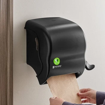 San Jamar EcoLogic Element T950REBK Black Roll Towel Dispenser for All Core Sizes