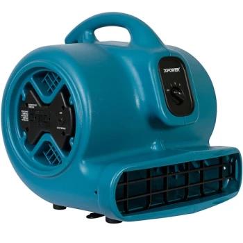 XPOWER X-600A-Blue 3-Speed Air Mover with GFCI Power Outlets - 1/3 hp