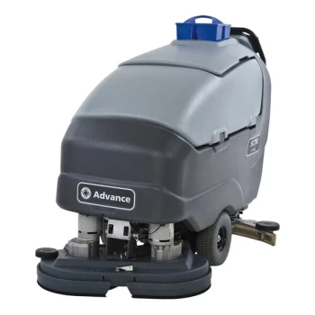 Advance SC750 28C 56112377 EcoFlex 28" Cordless Walk Behind Cylindrical Floor Scrubber with 310 Ah Wet Batteries and Onboard Charger - 21 Gallon, 24V, 840 RPM
