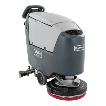 Advance SC500 X20R EcoFlex 56383556 20" Quiet Walk Behind Floor Scrubber with REV Orbital Scrubber, (2) 150 Ah AGM Batteries, and Charger - 12 Gallon