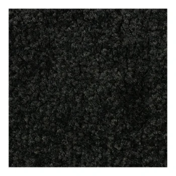 M+A Matting ColorStar 100435040 3' x 5' Solid Black Mat with Classic Rubber Border and Universal Cleated Backing - 3/8" Thick