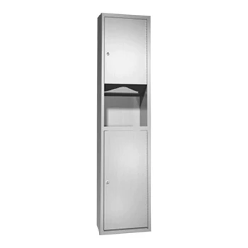 American Specialties, Inc. Traditional 10-0467-2 Semi-Recessed Paper Towel Dispenser with 7 Gallon Waste Receptacle