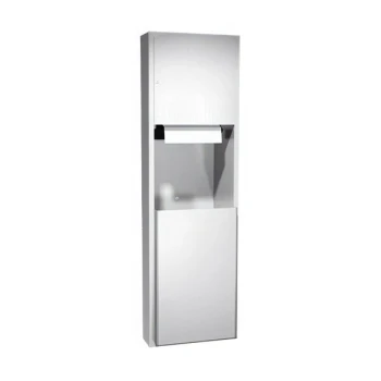American Specialties, Inc. Traditional 10-04692A-6 Semi-Recessed Automatic Roll Paper Towel Dispenser with 17 Gallon Waste Receptacle