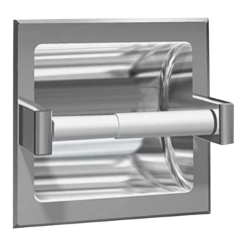 American Specialties, Inc. 10-7402-S Satin Stainless Steel Recessed Drywall Mounted Single Roll Toilet Tissue Holder