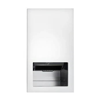 American Specialties, Inc. Piatto 10-645210A-00 Recessed Automatic Roll Paper Towel Dispenser with White Phenolic Door