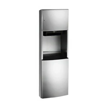 American Specialties, Inc. Roval 10-204692A-6 Semi-Recessed Battery-Operated Automatic Roll Paper Towel Dispenser with 17.8 Gallon Waste Receptacle