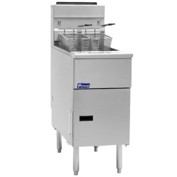 Scratch and Dent Pitco® SG14-S Natural Gas 40-50 lb. Stainless Steel Floor Fryer - 110,000 BTU