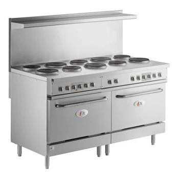Scratch and Dent Cooking Performance Group ER60-240-1 60" 10-Burner Electric Range with 2 Standard Ovens - 240V, 1 Phase