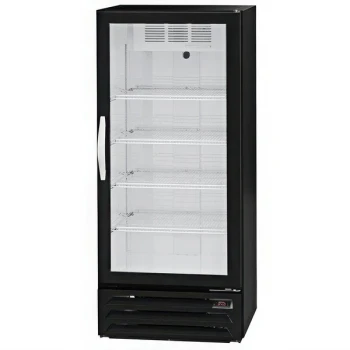 Beverage-Air MMR12HC-1-BS-18-IQ MarketMax 24" Black Glass Door Merchandiser with Stainless Steel Interior, Left-Hinged Door, and Electronic Smart Door Lock