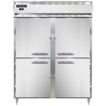 Continental Refrigerator D2RESNSAHD 57" Extra-Wide Shallow Depth Solid Half Door Reach-In Refrigerator