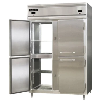 Continental Refrigerator D2RFNSSPTHD 52" Solid Half Door Dual Temperature Pass-Through Refrigerator/Freezer