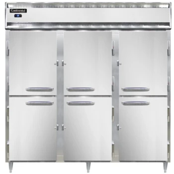 Continental Refrigerator D3RNPTHD 78" Solid Half Door Pass-Through Refrigerator