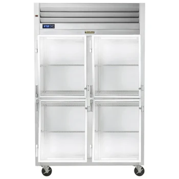 Traulsen G21003 2 Section Glass Half Door Reach In Refrigerator - Left / Left Hinged Doors