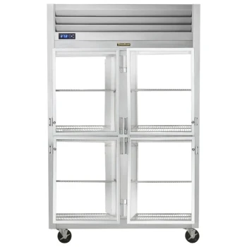 Traulsen G21007P 2 Section Glass Half Door Pass-Through Refrigerator - Right / Right Hinged Doors