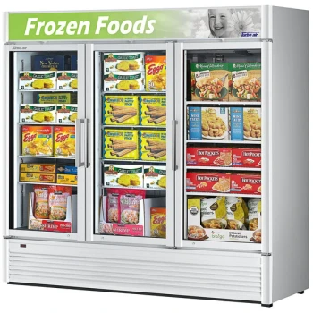 Turbo Air Super Deluxe TGF-72SD-N-W 78" White Swing 3 Door Freezer with LED Advertising Panel