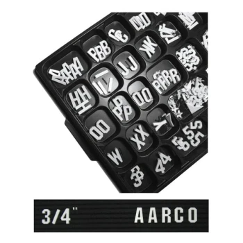 Aarco GFD.75 3/4" Gothic Style Universal Single Tab Letter and Number Double Set - 330 Characters