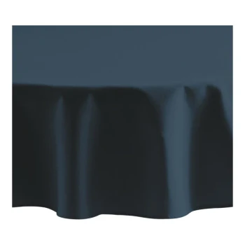 Oxford 72" Round Navy Blue 100% Spun Polyester Hemmed Edge Cloth Table Cover - 12/Case