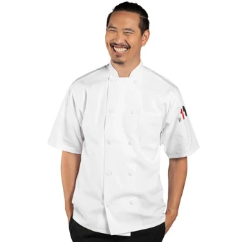 Uncommon Chef Tingo Unisex White Customizable Short Sleeve Chef Coat 0497 - 2X