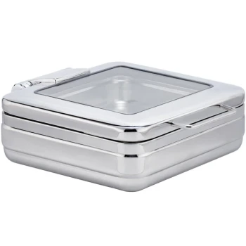 Bon Chef 20309 6 Qt. Stainless Steel Hinged Top Induction Chafer with Glass Window