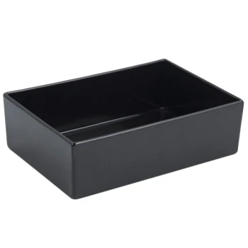 Bon Chef 5108S 84 oz. Black Sandstone Finish Cast Aluminum Straight Sided Rectangle Bowl