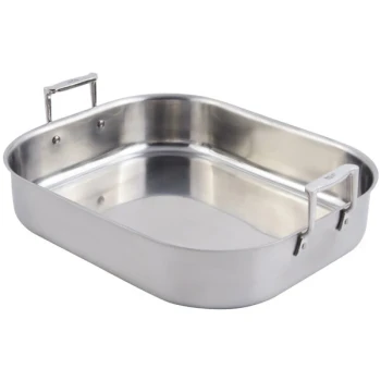 Bon Chef 60010 Cucina 10 Qt. Stainless Steel Roasting Pan - 16 3/4" x 14" x 3 1/2"