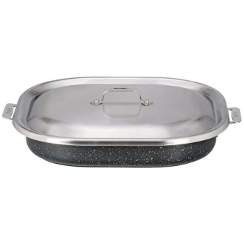 Bon Chef 60023CLDGALAXY Cucina 5 Qt. Galaxy Stainless Steel Roasting Pan with Lid - 14 7/8" x 11" x 2 7/8"