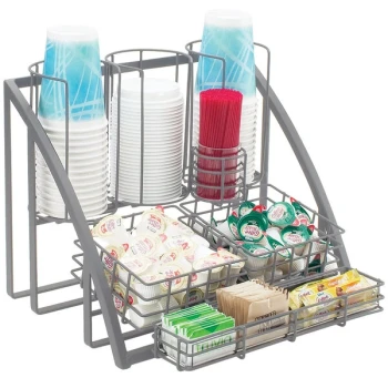 Cal-Mil 1715-39 Mission Silver Condiment Organizer - 15" x 14" x 12"