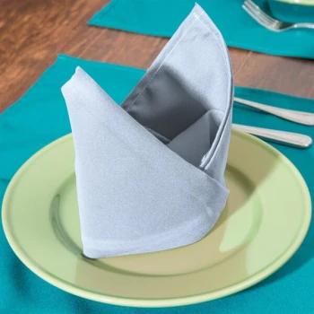 Intedge Light Blue 65/35 Polycotton Blend Cloth Napkins, 18" x 18" - 12/Pack