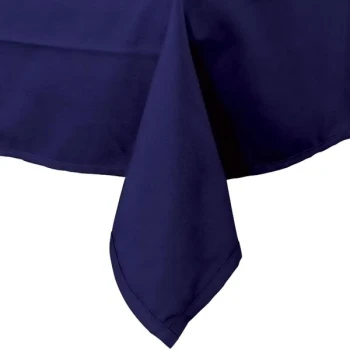 Intedge 90" x 90" Square Navy Hemmed 65/35 Poly/Cotton Blend Cloth Table Cover