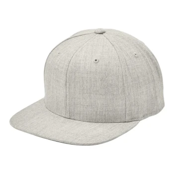 Sport-Tek STC19 Customizable Heather Gray 6-Panel Flat Bill Snapback Cap - Structured, High Profile