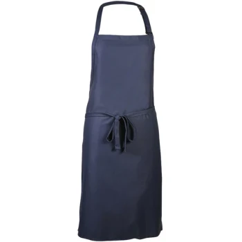 Mercer Culinary M61120NB Genesis® Navy Blue Poly-Cotton Bib Apron with Adjustable Neck - 33" x 23"